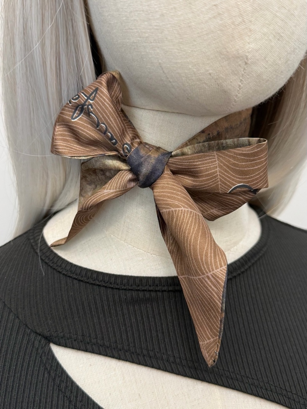 Twilly Scarf Hair Ribbon Neck Scarf Double Sided Boho Vintage